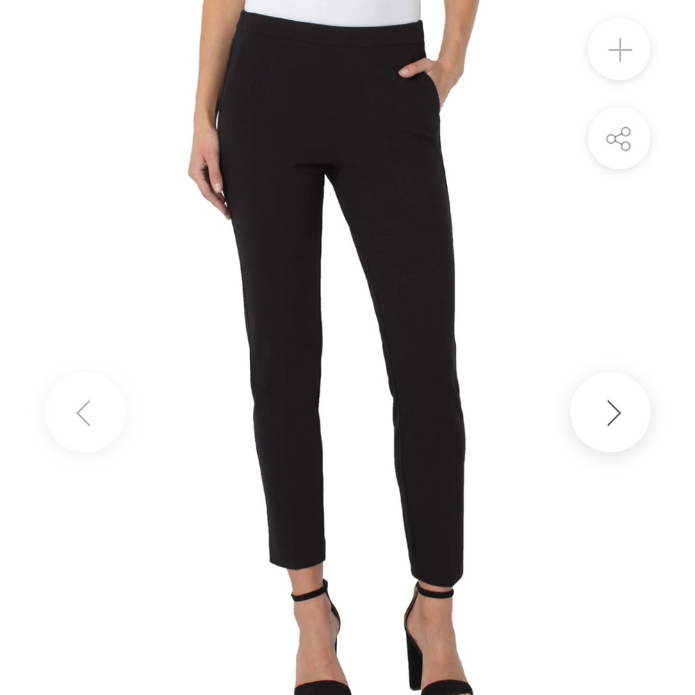 Liverpool pull on drawstring ankle pant with pin tuck NWT